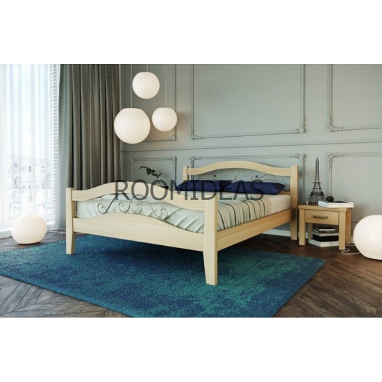 Bed Athena 2 Solid Beech LION Natural Beech 160x190 cm