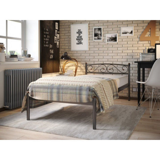 Metal bed Verona-1 200x90 cm Black