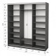 Three-door wardrobe ROKO 224.2x242x60 cm Mirror Gray (20200027567)