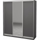 Three-door wardrobe Roko 179.2x242x60 cm chipboard + Mirror Gray (20200027588)