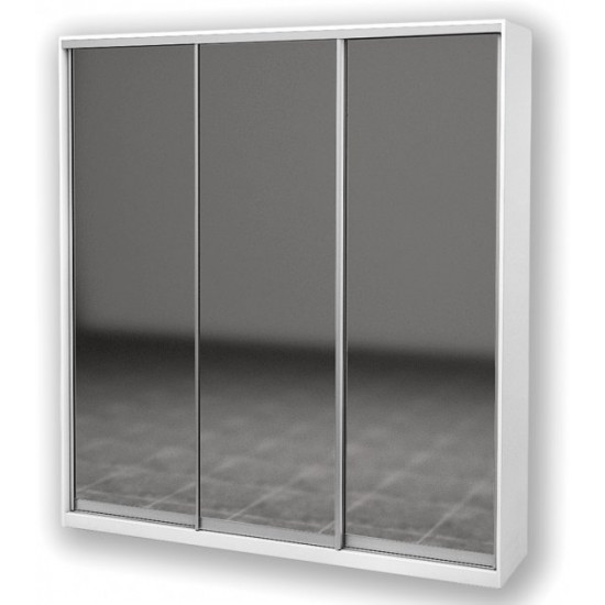 Three-door wardrobe Roko 209.2x45x242 cm Mirror White (20200027195)