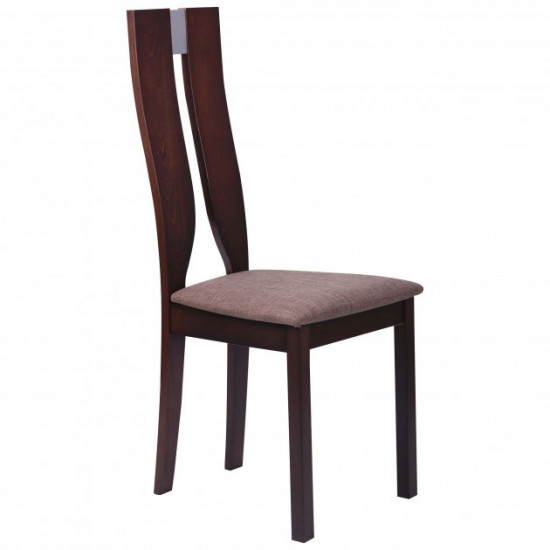 Dining chair AMF Douglas SV-2407YBH dark walnut/brown fabric.