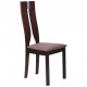 Dining chair AMF Douglas SV-2407YBH dark walnut/brown fabric.