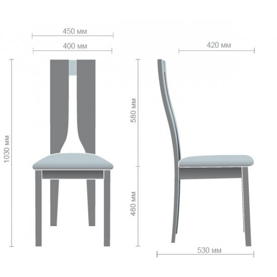 Dining chair AMF Douglas SV-2407YBH dark walnut/brown fabric.