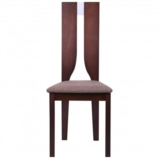 Dining chair AMF Douglas SV-2407YBH dark walnut/brown fabric.