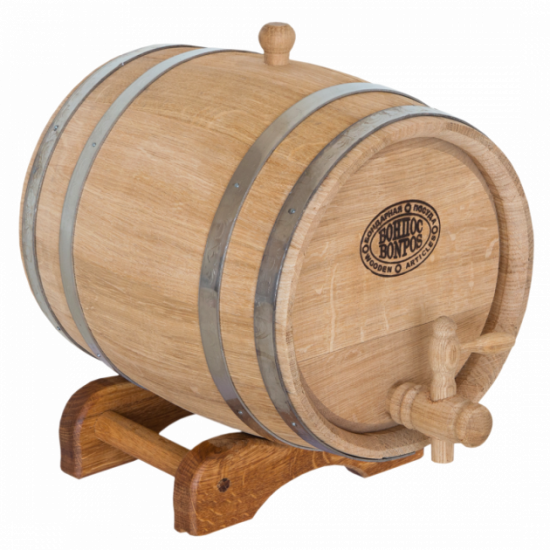 Oak barrel 5 liters (stainless steel hoop) Bonpos - (BDNZh5)