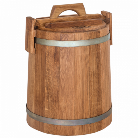 Oak tub for pickles 10 l BonPos (galvanized hoop) - (KDOTS10)