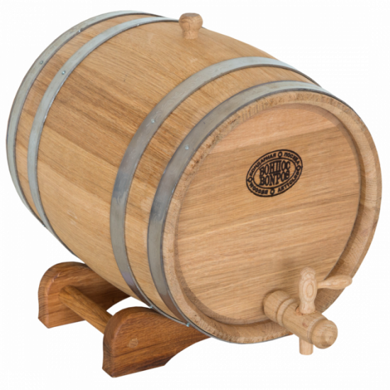 Oak barrel 10 liters (stainless steel hoop) Bonpos - (BDNZh10)