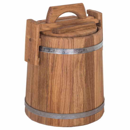 Oak tub for pickling 5 l BonPos (stainless steel hoop) Bonpos - (KDNZh5)