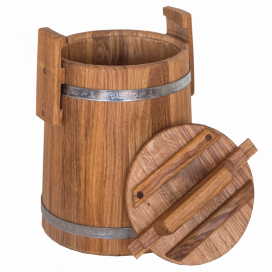 Oak tub for pickling 5 l BonPos (stainless steel hoop) Bonpos - (KDNZh5)