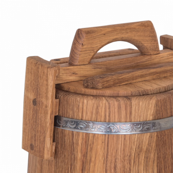 Oak tub for pickling 5 l BonPos (stainless steel hoop) Bonpos - (KDNZh5)