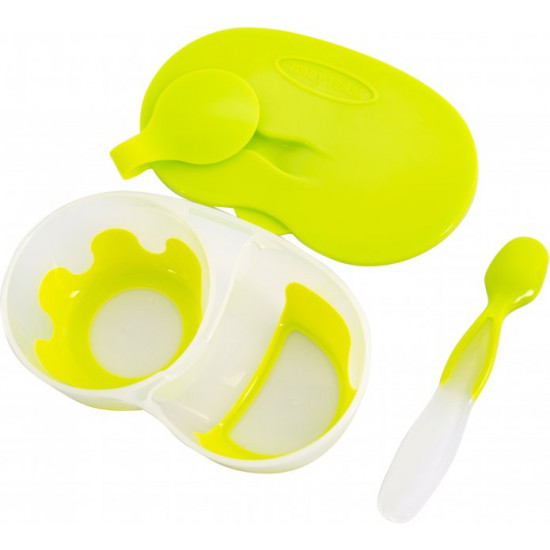 Baby Team two-piece plate with lid and spoon (6003)