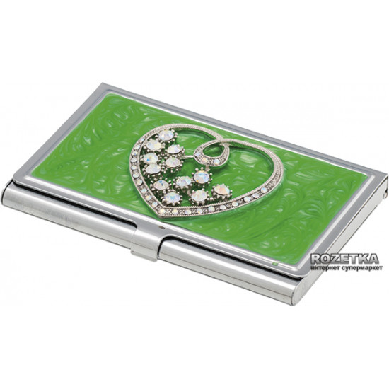 Gift set (ballpoint pen + business card holder) Langres Crystal Heart Green (LS.122008-04)