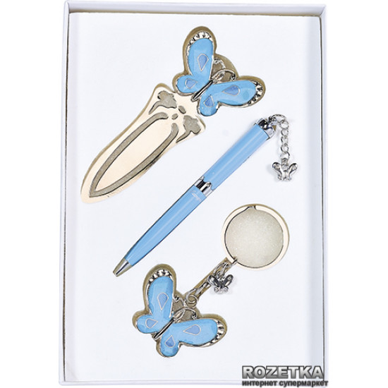 Gift set (ballpoint pen + keychain + bookmark) Langres Fly Blue (LS.132001-02)