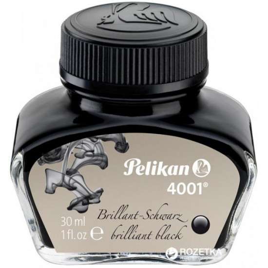 Pelikan 4001 Brilliant Black ink in glass bottle 30 ml Black (301051)