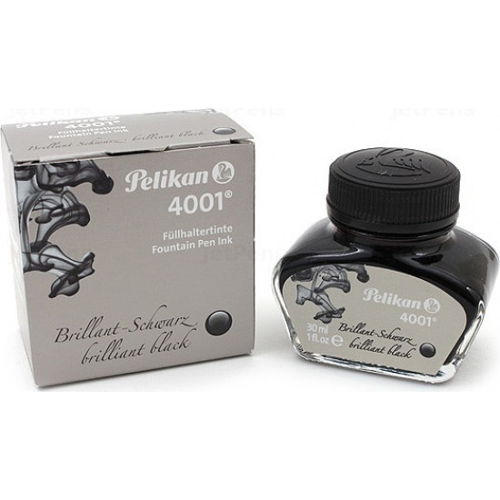 Pelikan 4001 Brilliant Black ink in glass bottle 30 ml Black (301051)