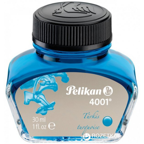  Чернила Pelikan 4001 Turquoise в стеклянном флаконе 30 мл Бирюзовые (311894)