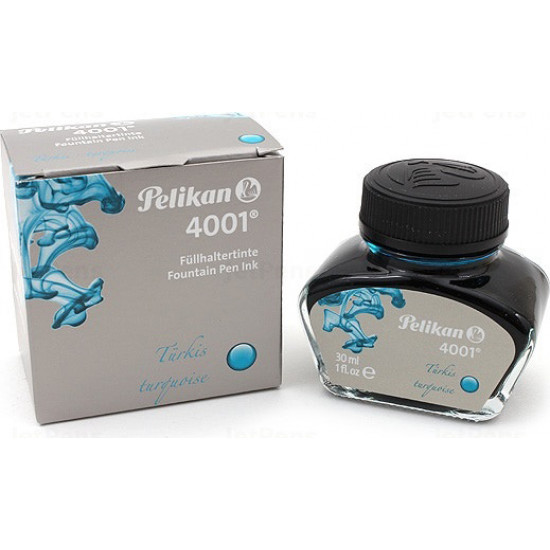  Чернила Pelikan 4001 Turquoise в стеклянном флаконе 30 мл Бирюзовые (311894)