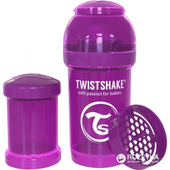  Антиколиковая бутылочка Twistshake 180 мл Фиолетовая (7350083120052)