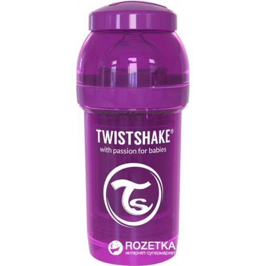  Антиколиковая бутылочка Twistshake 180 мл Фиолетовая (7350083120052)