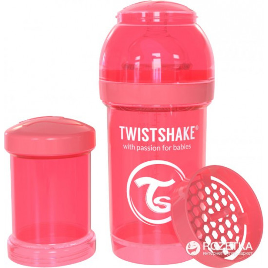  Антиколиковая бутылочка Twistshake 180 мл Персиковая (7350083120311)