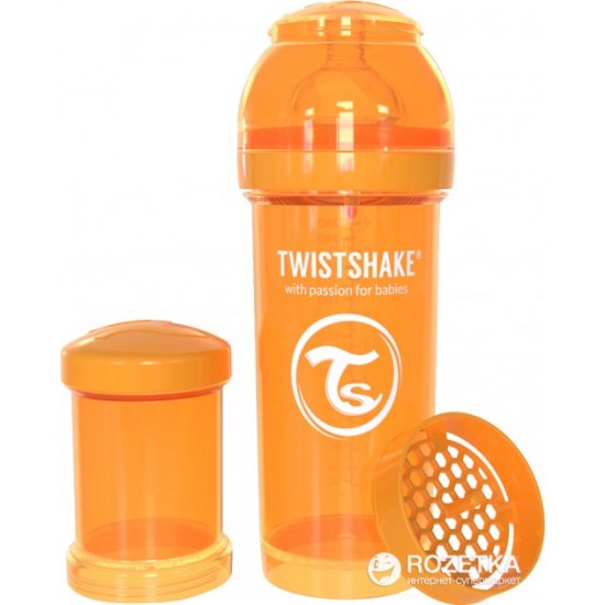 Anti-colic bottle Twistshake 260 ml Orange (7350083120090)