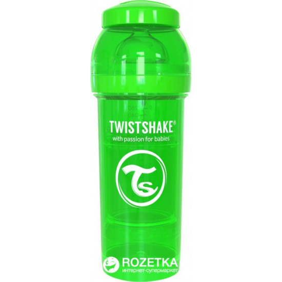  Антиколиковая бутылочка Twistshake 260 мл Зеленая (7350083120106)