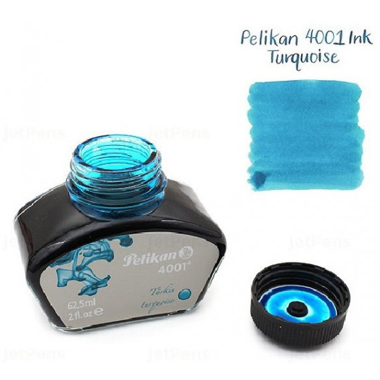  Чернила Pelikan 4001 Turquoise в стеклянном флаконе 62.5 мл Бирюзовые (329201)