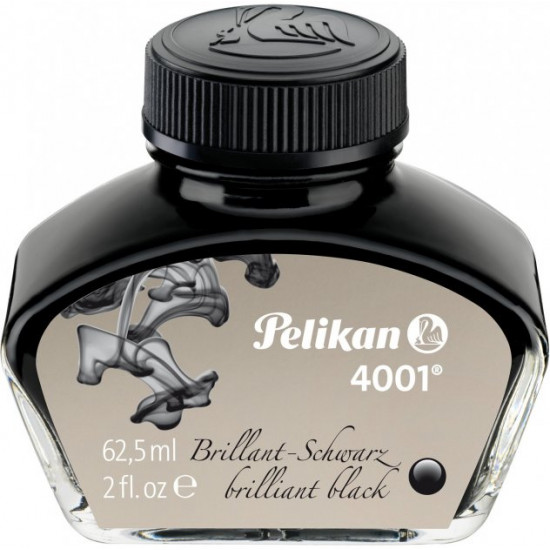  Чернила Pelikan 4001 Brilliant Black в стеклянном флаконе 62.5 мл Черные (329144)