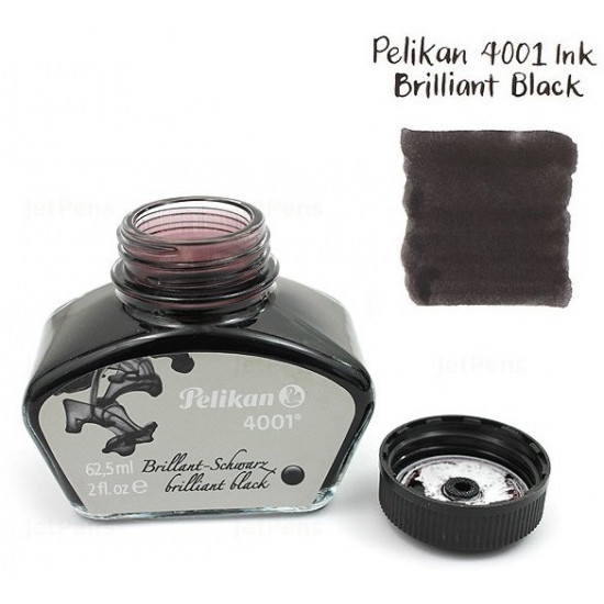  Чернила Pelikan 4001 Brilliant Black в стеклянном флаконе 62.5 мл Черные (329144)