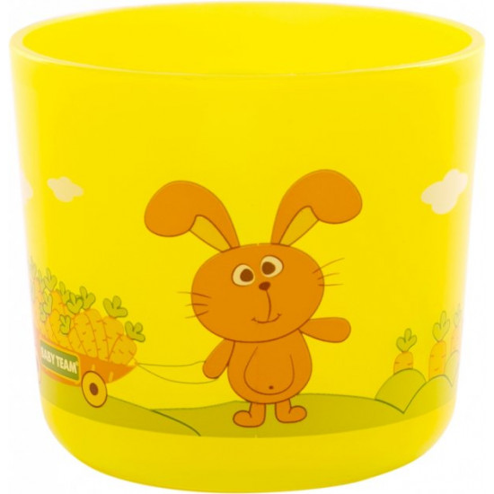 Children's cup Baby Team transparent 200 ml (6007_yellow)