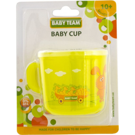 Children's cup Baby Team transparent 200 ml (6007_yellow)