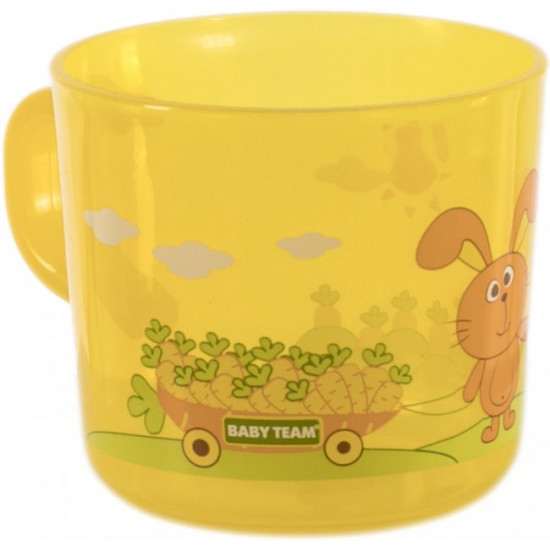 Children's cup Baby Team transparent 200 ml (6007_yellow)