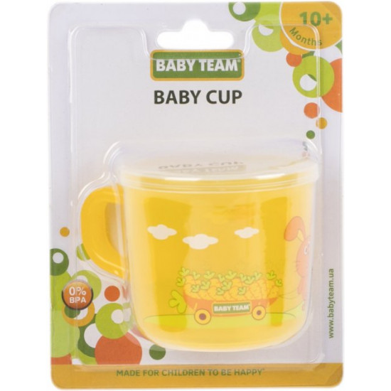 Children's cup Baby Team transparent 200 ml (6007_yellow)