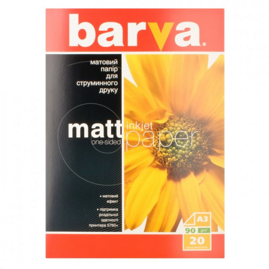  Бумага Barva матовая плотность 90 г/м2 А3 20 л IP-A090-002