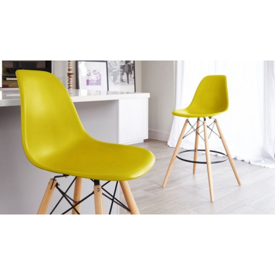  Стул барный Accord Kordo Eames Chair желтый 460x420x1080 мм