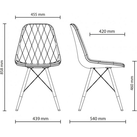  Стул Nowy Styl LIYA 4LX ordf WHITE (BOX-1) ECO-70