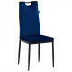 Dining chair for kitchen, living room, cafe Alabama steel black/fabric velor dark blue AMF