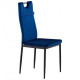 Dining chair for kitchen, living room, cafe Alabama steel black/fabric velor dark blue AMF