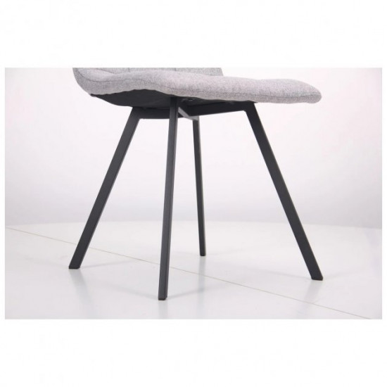 Dining chair for kitchen, living room, cafe Harlem steel black/fabric gray AMF