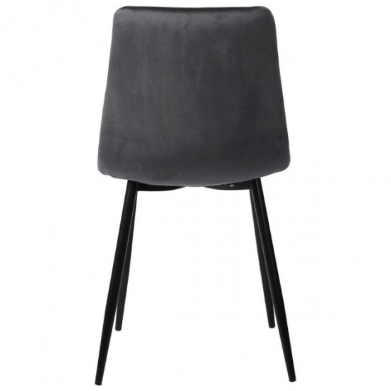 Dining chair for kitchen, living room, cafe Indiana steel black/velor fabric velvet gray AMF