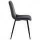 Dining chair for kitchen, living room, cafe Indiana steel black/velor fabric velvet gray AMF