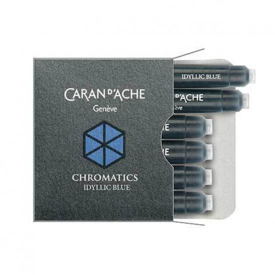 Set of Caran d'Ache Chromatics Ink Cartridges (6 pcs.) / Blue (8021.140) (7630002329880)