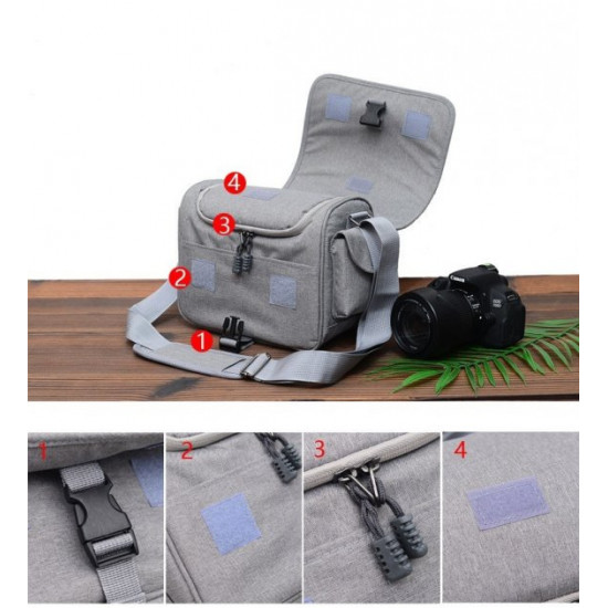 Shockproof photo bag Canon EOS + rain cover, gray (code: IBF038S)