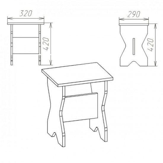 Kitchen stool Kompanit T 1 Walnut/Brown