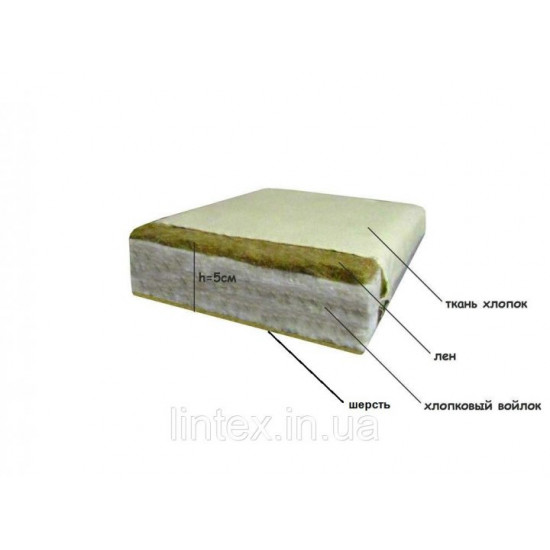  Матрас Футон Lintex (зима/лето) 70х190х5 см., ткань хлопок, кремовый