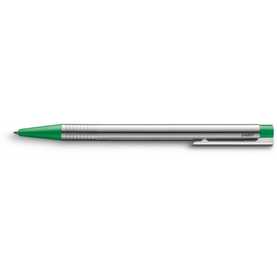 Ballpoint pen Lamy Logo Chrome Green button/Refill M16 1 mm Blue (4014519271444)