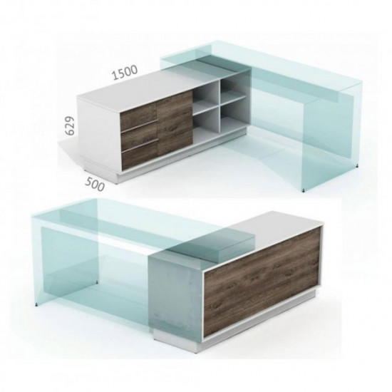 Corner office table Salita Promo 18 mm (WGT45-18)