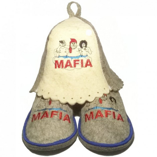 Bath and sauna set Unomag Mafia hat slippers 43-44 in a package