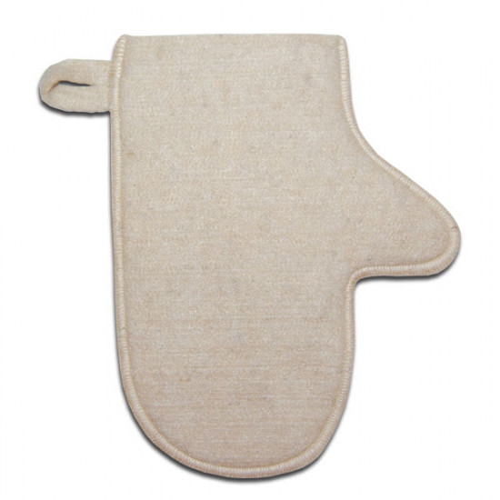 Bath mitten (beige wool)